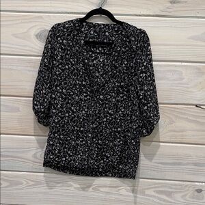 Maurices Black and Gray Patterned Blouse